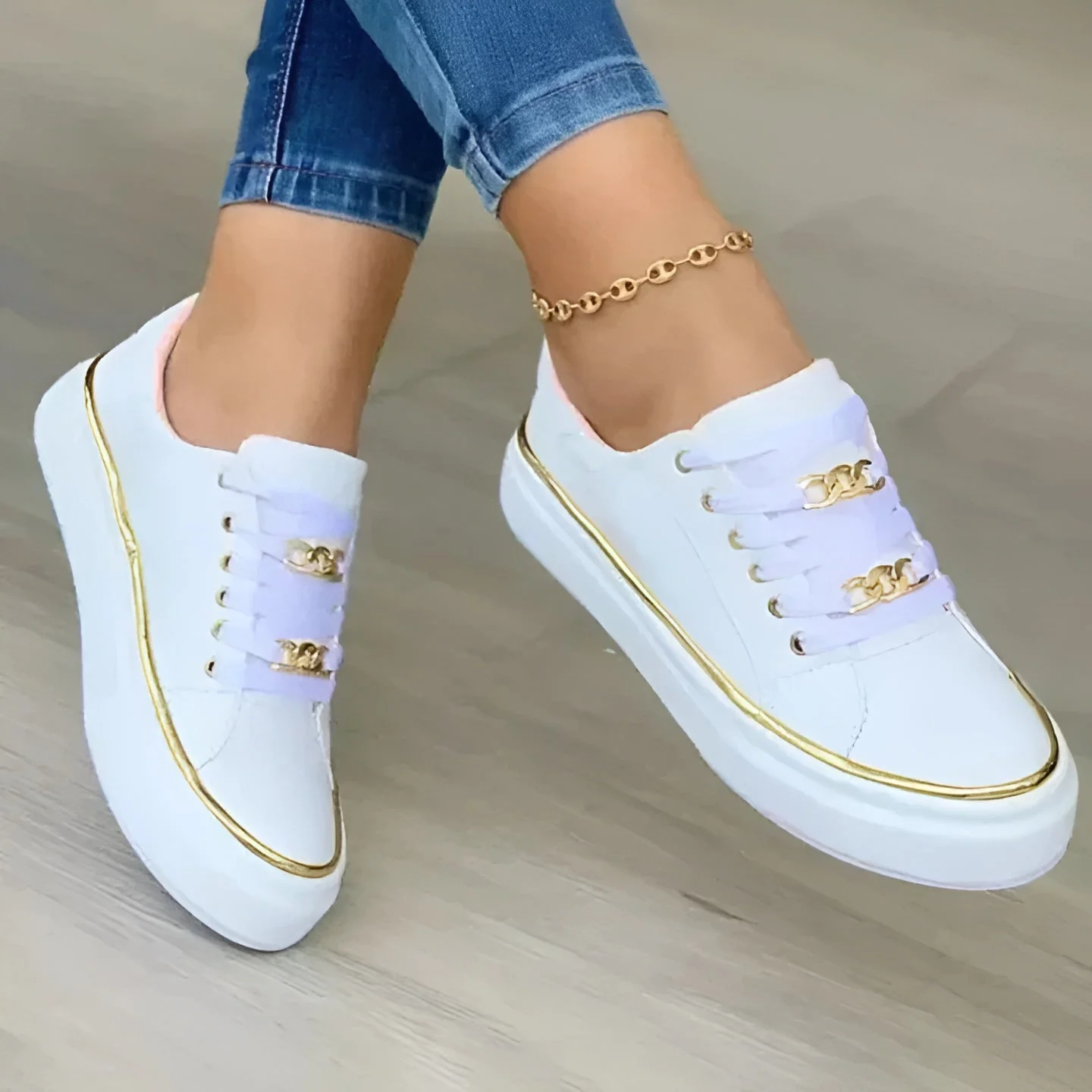 Aveline™ Orthopedic Chain Accent Sneakers - Image 2