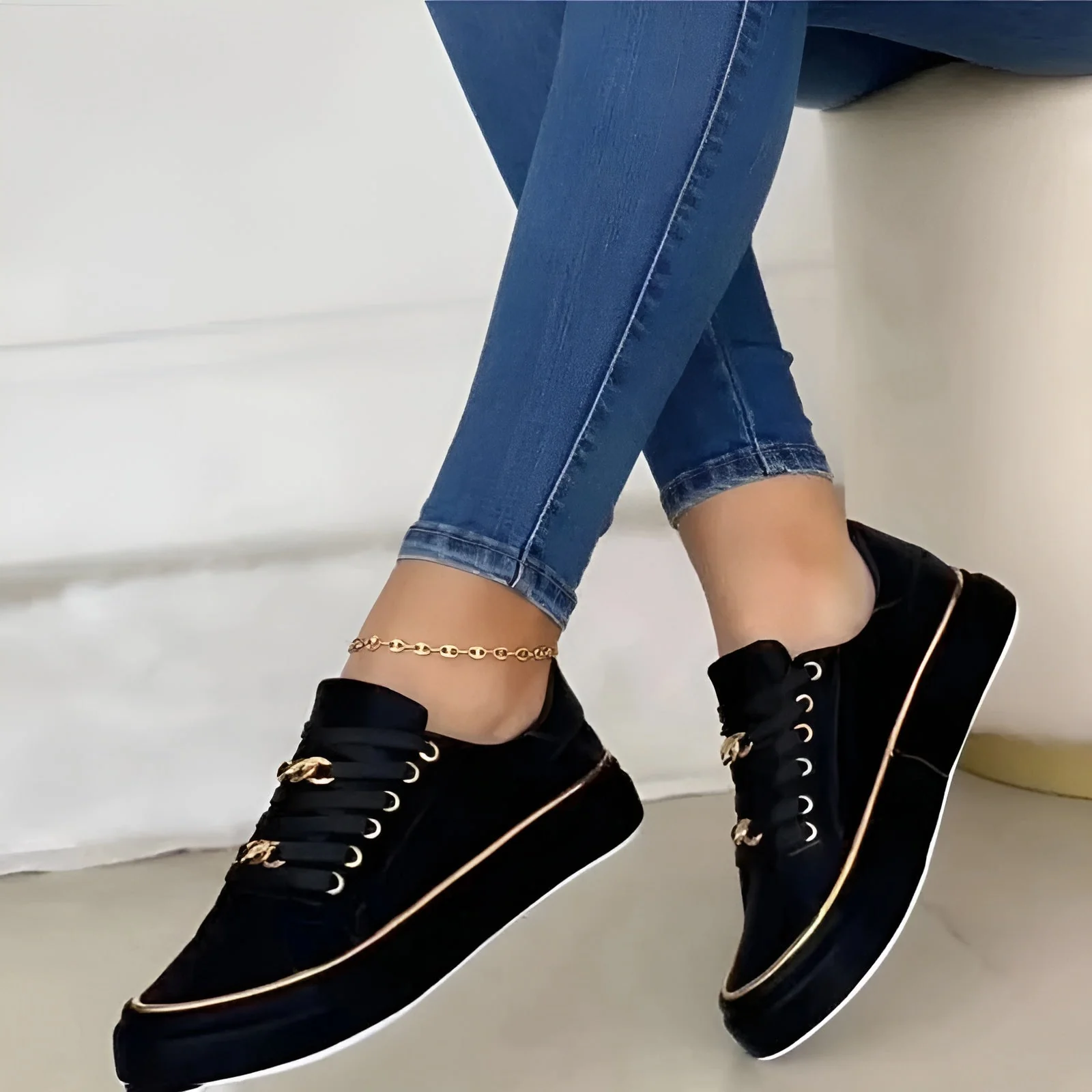 Aveline™ Orthopedic Chain Accent Sneakers - Image 4