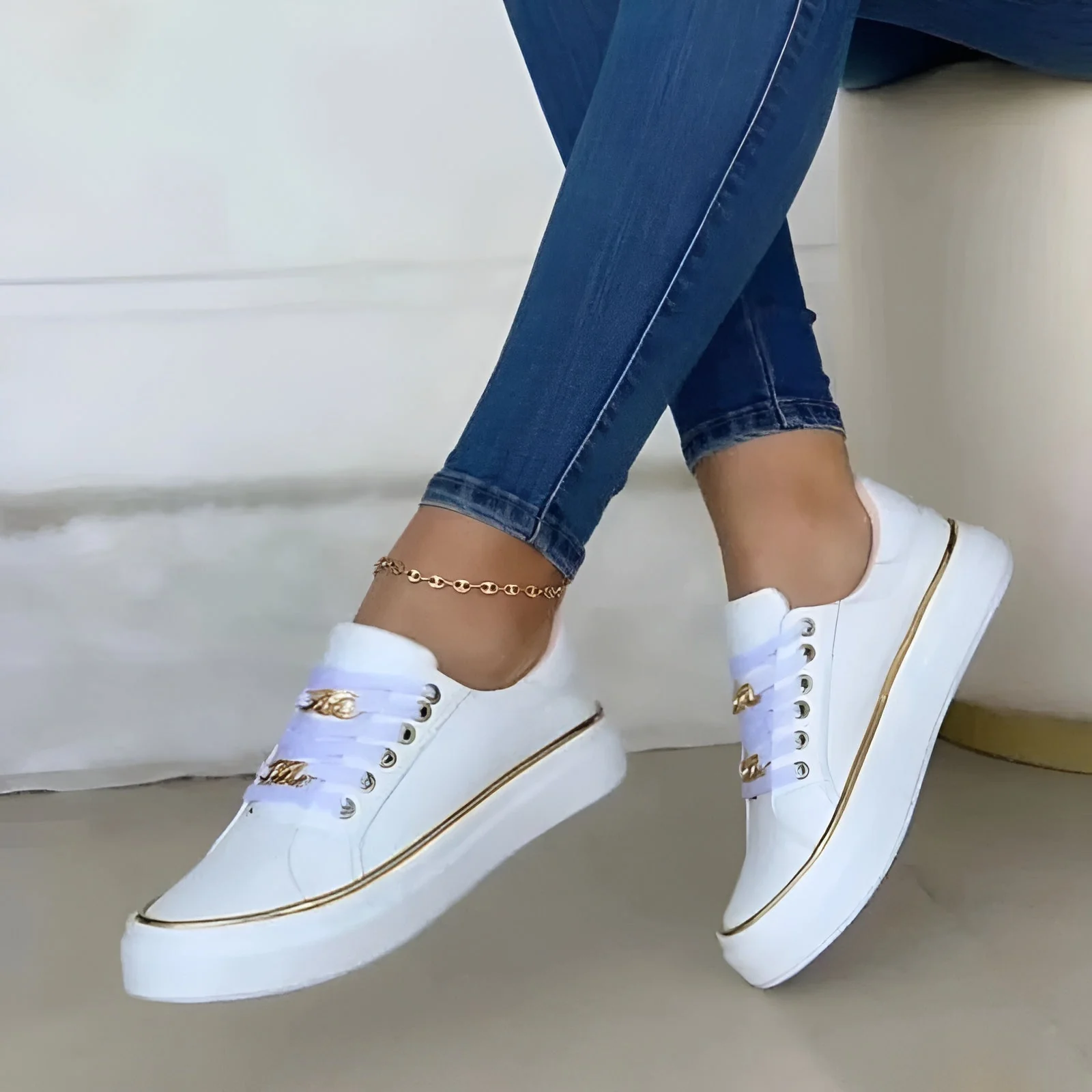 Aveline™ Orthopedic Chain Accent Sneakers - Image 5
