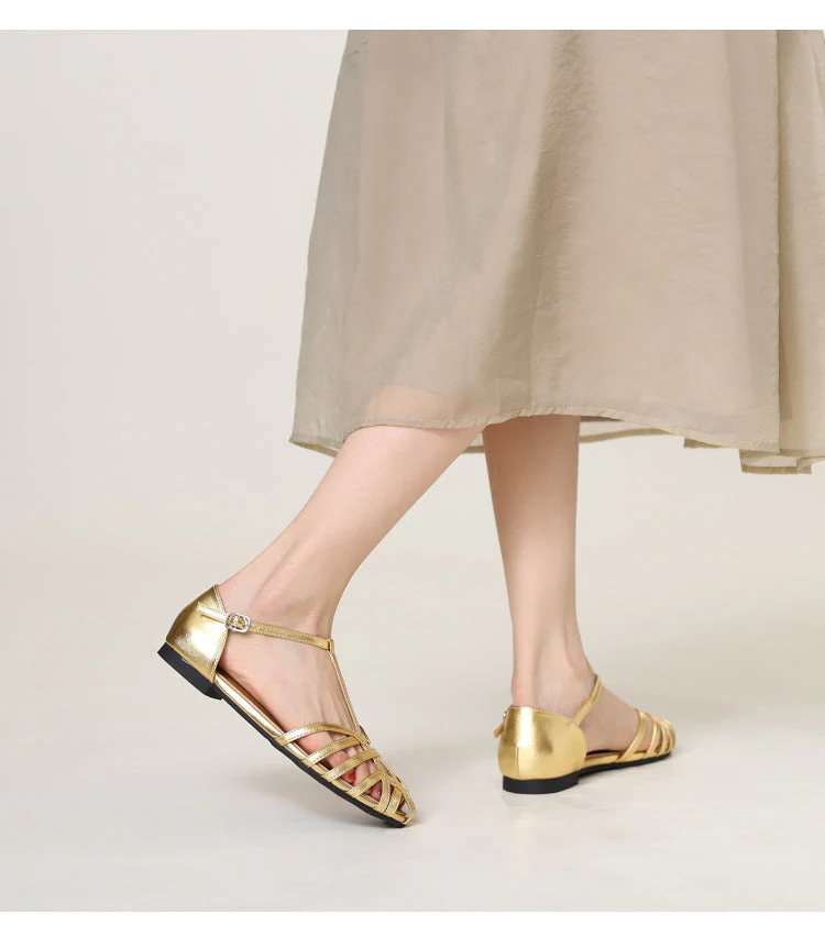 Golda™ Retro Buckled Flat Sandals - Image 9